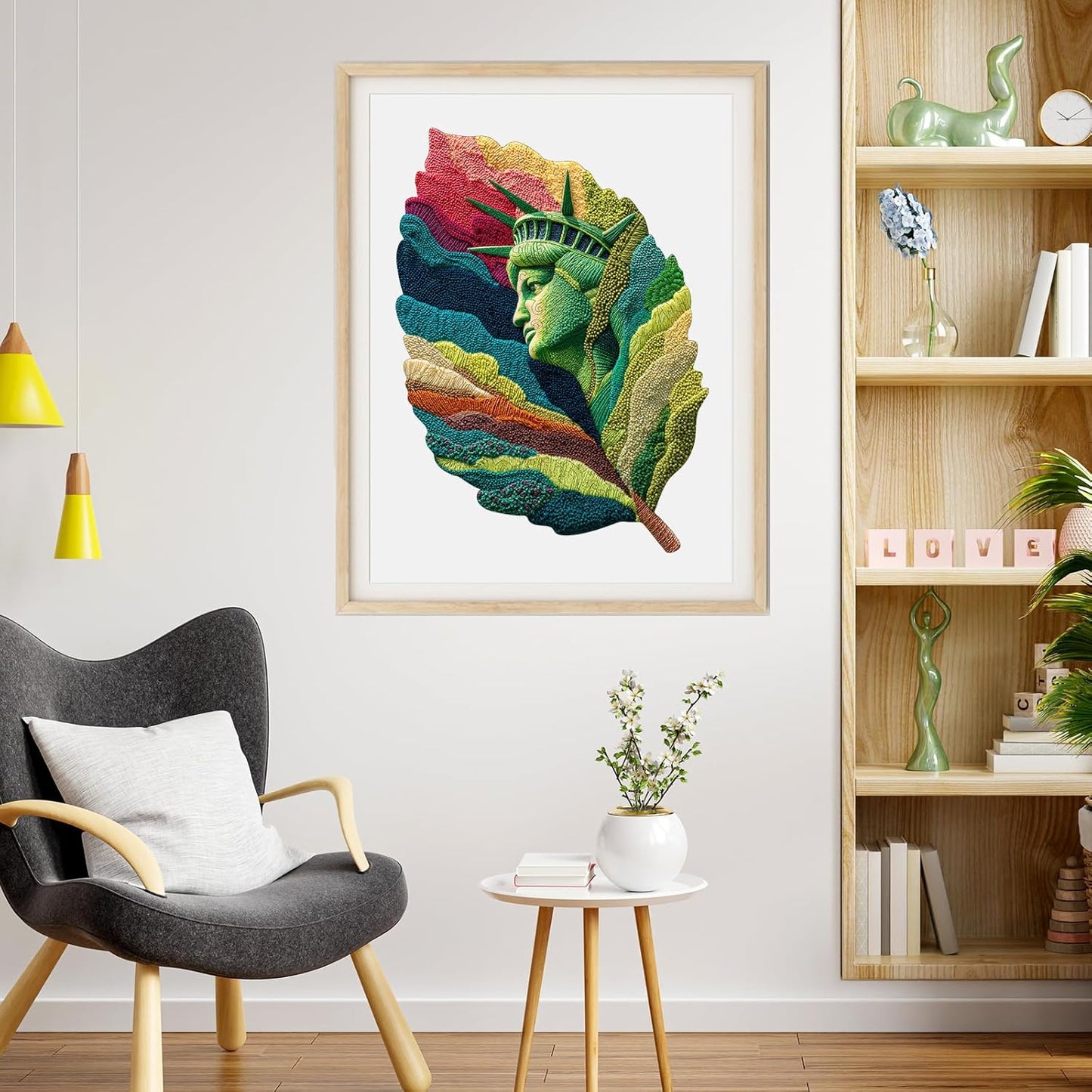 MYS A·U·R Wooden Puzzles for Adults, Freedom Leaf Jigsaw Puzzle 500pcs, 14.2X19.3in, Creative Wooden Puzzle, Wood Puzzles Adult for Stress Relief Gifts & Relaxation