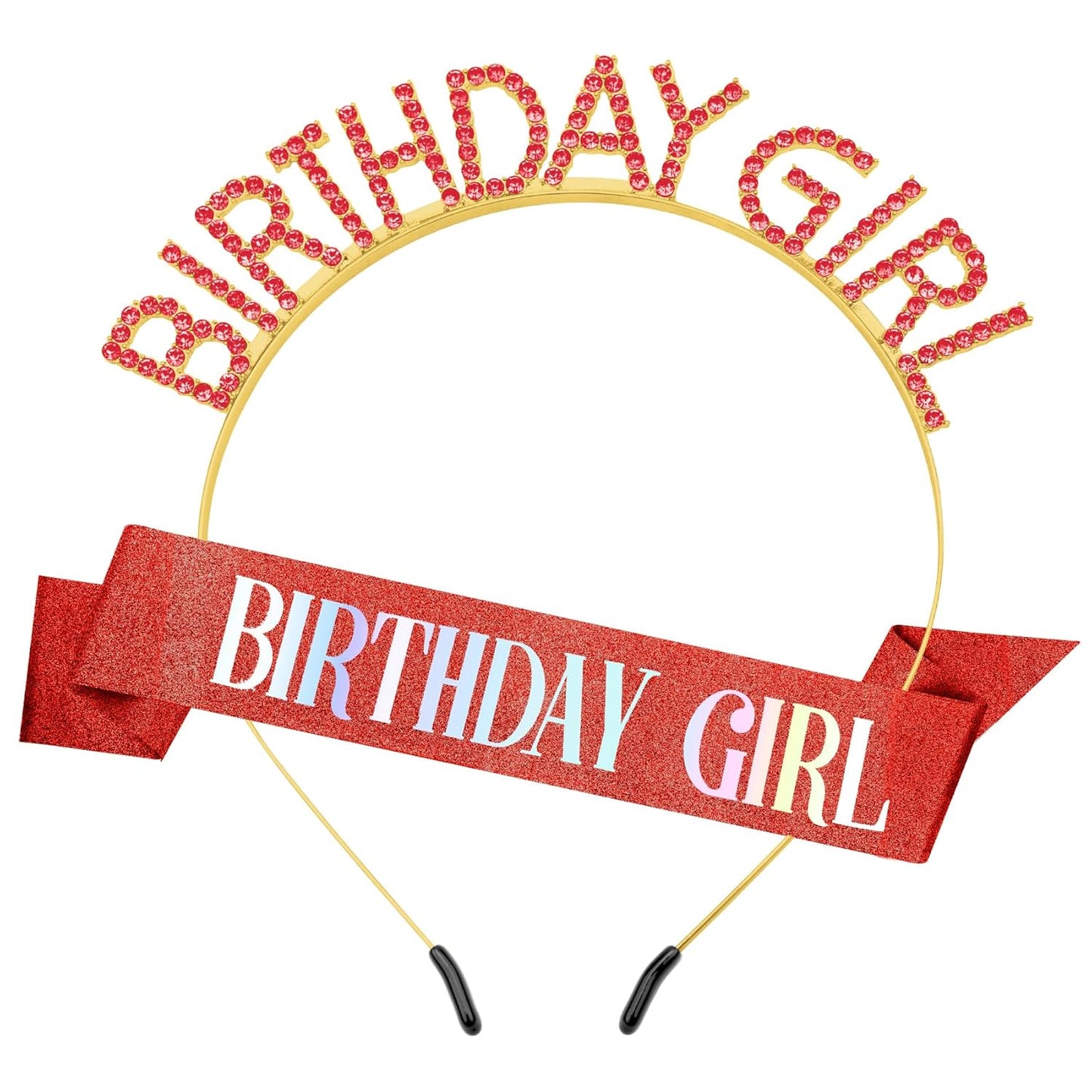 Birthday Sash Birthday Crown for Women Birthday Girl Sash Birthday Girl Crown Glitter Red Birthday Sash Crown Rhinestone Headb Set Happy Birthday Girl Princess Tiara Sash Accessories Gifts