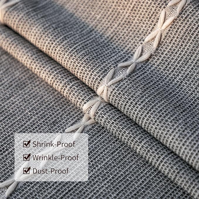 Deep Dream Tablecloth, Embroidered Waterproof Table Cloth Cotton Linen Wrinkle Free Anti-Fading Tablecloths Washable Dust-Proof Table Cover for Kitchen Dinning Party, 55 x 120 Inch - New Gray