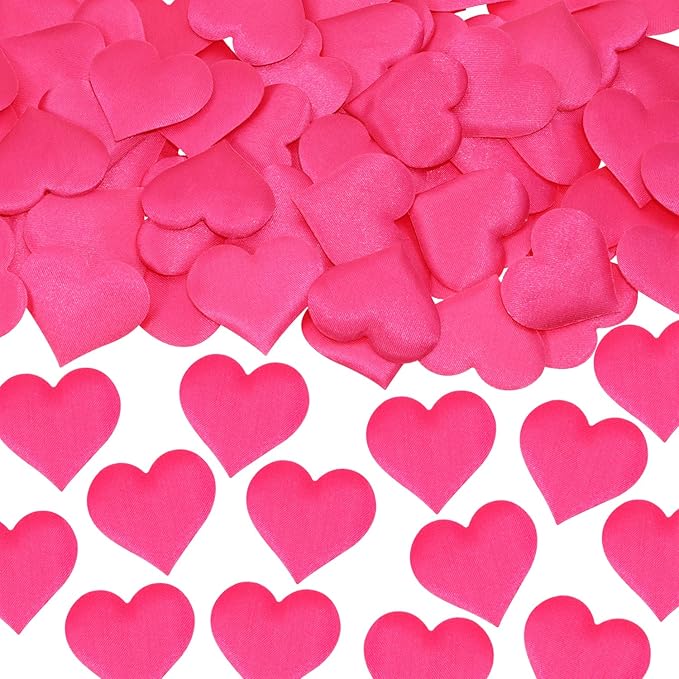 ONLYKXY 200Pcs 3.5cm Big Sponge Confetti Decor Glitter Flower Heart Shape Petals Table Decoration for Wedding Party Valentine's Day Scatter Ponge Petal Confetti (Rose Red)