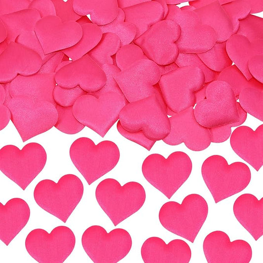 ONLYKXY 200Pcs 3.5cm Big Sponge Confetti Decor Glitter Flower Heart Shape Petals Table Decoration for Wedding Party Valentine's Day Scatter Ponge Petal Confetti (Rose Red)