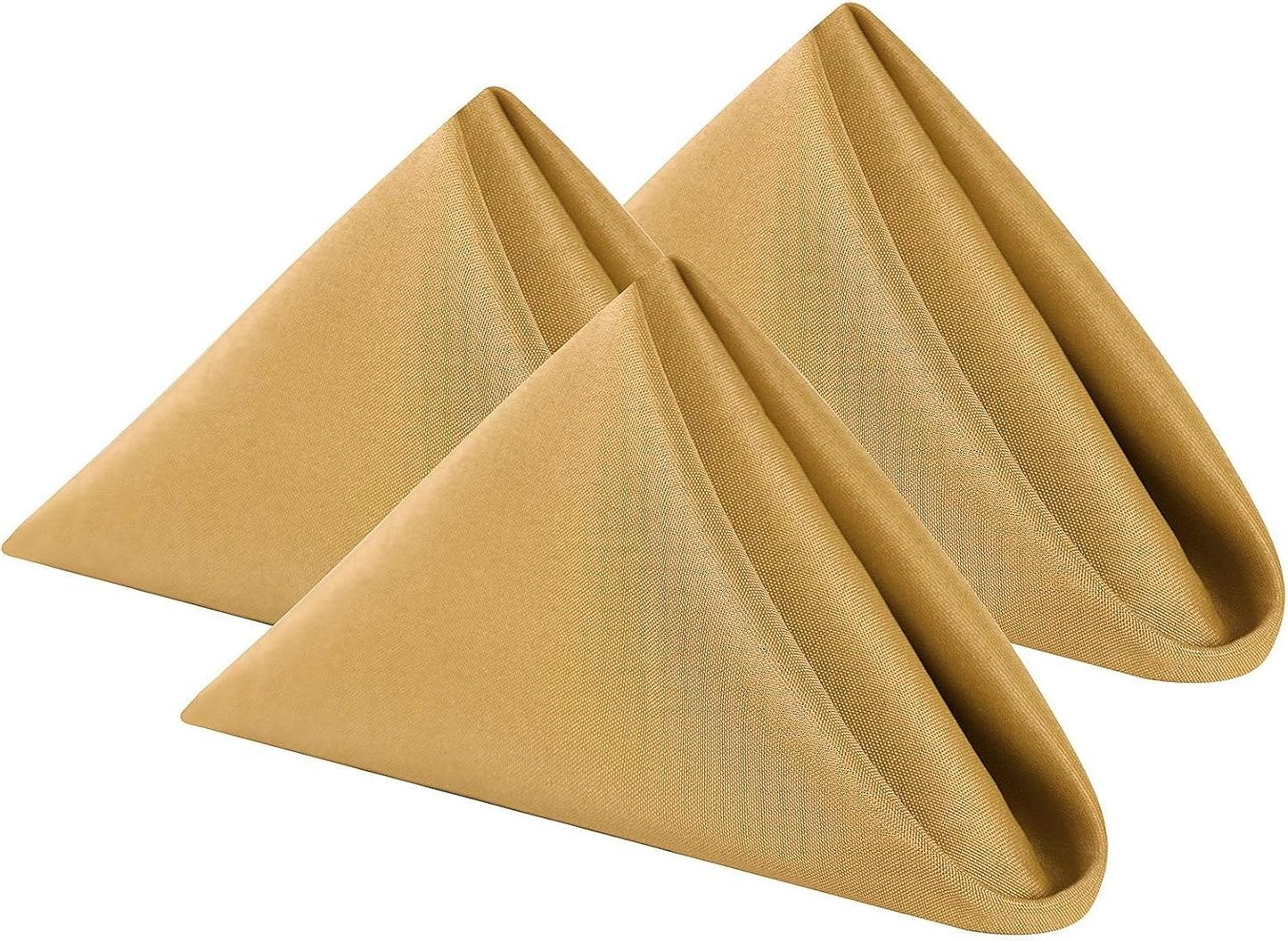 Cloth Napkins 20x20 inch Washable Polyester Dinner Napkins Soft Table Napkins for Wedding Party Dining Banquet(Gold,25PCS)