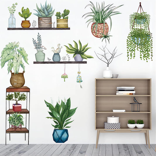Plant Wall Decals Peel and Stick Stickers & Murals for Bedroom, Living Room, Bathroom, Kitchen - Boho Decorative Art Decor
