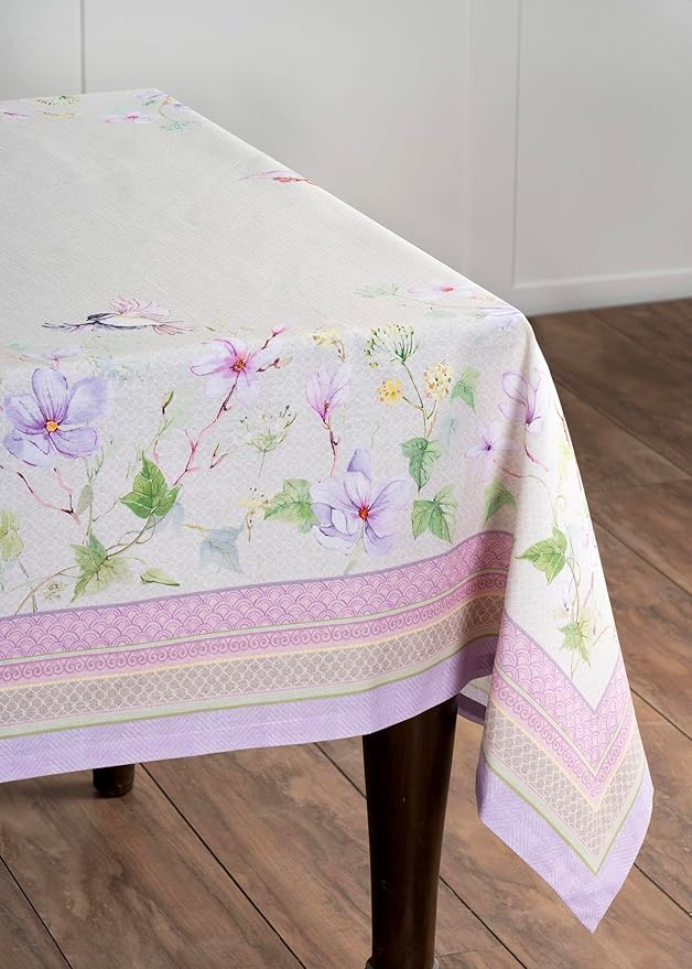 Maison d' Hermine Table Cloth Rectangle Table 100% Cotton 70 x 140 Inches Tablecloth Reusable Decorative for Dining Room Farmhouse Home Valentines Day Decorations Spring Summer - Magnolia Mornings