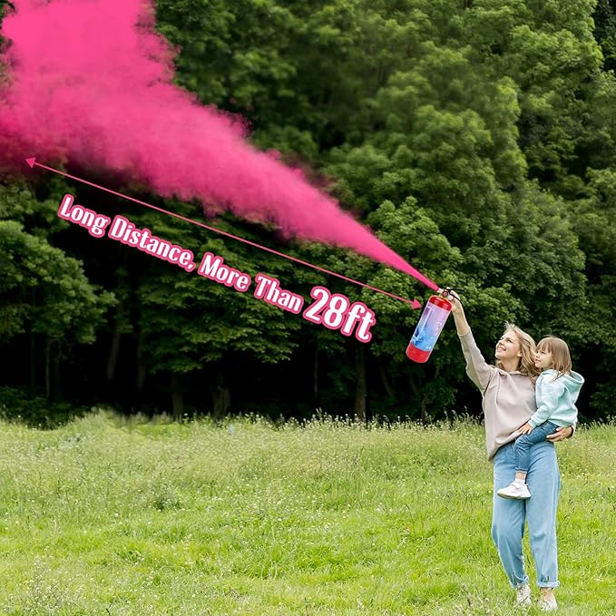 QIYVLOS Giant Gender Reveal Fire Extinguisher 2 Packs, Gender Reveal Ideas, Baby Girl Reveal Party Ideas for Gender Reveal Decorations with 2.3ib Powder (Pink)