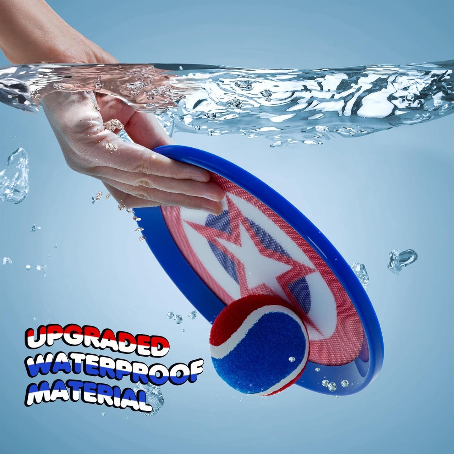 PlayZap Toss and Catch Ball Set Upgraded - Kids Baseball Toys Sturdy PVC for Family Games - Water-Resistant Great for Beach Pool Yard Outdoor - Gift for 3 4 5 6 7 8 9 10 11 12+ Years Old Boys Girls