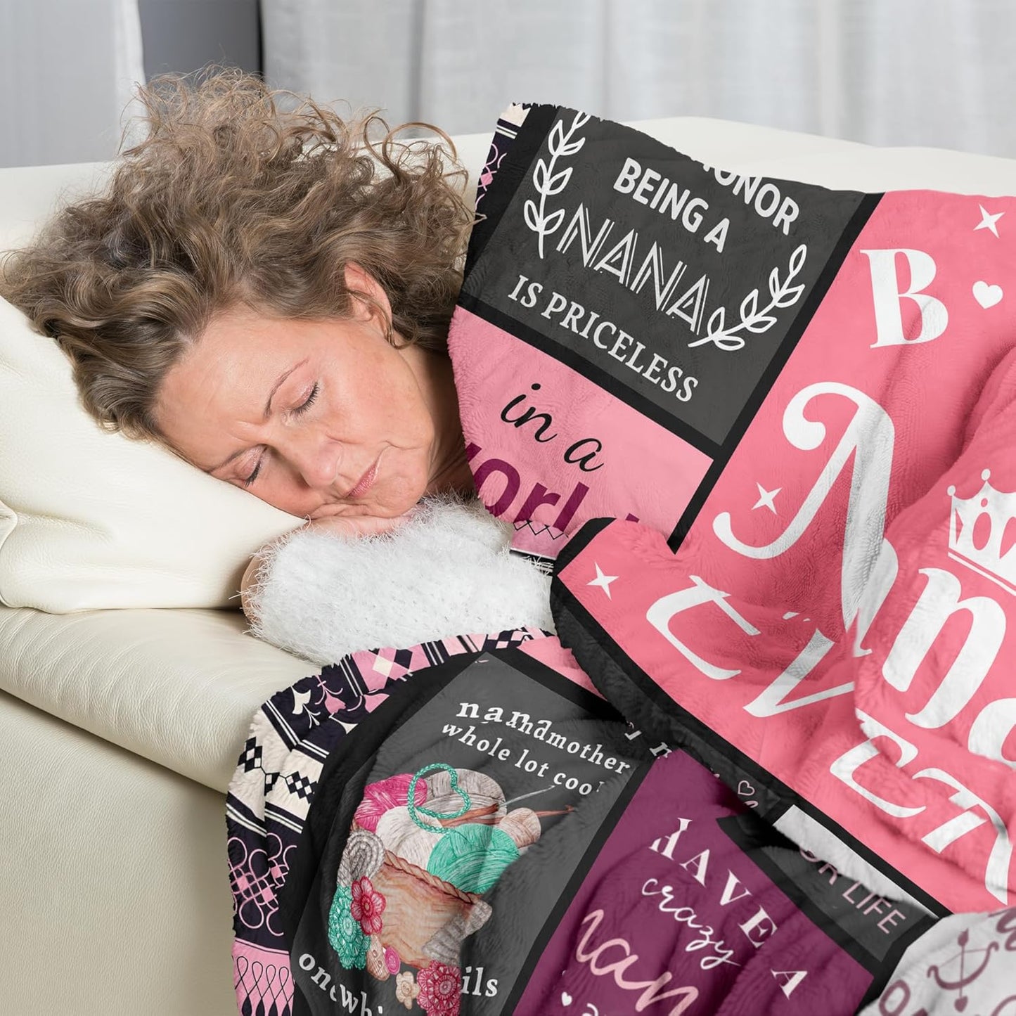 Nana Birthday Gifts, Best Nana Ever Gifts Blanket from Grandkids, Nanas Gifts Idea for Mothers Day Christmas, Super Soft Warm Cozy Throws Blanket Great Gift Ideal for Nanas 60" x 50"