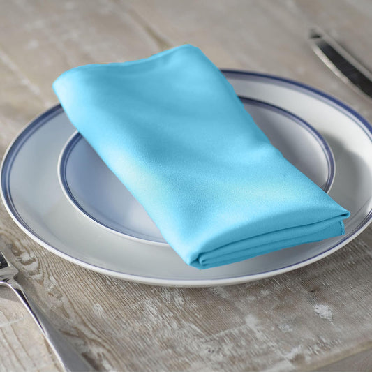 LA Linen 10-Pack Poly Poplin Napkin, Soft Cloth Napkins, Washable Reusable Napkins, Stain and Wrinkle Resistance Table Napkins for Dinner, Wedding, Parties, 17 by 17-Inch, Turquoise Light