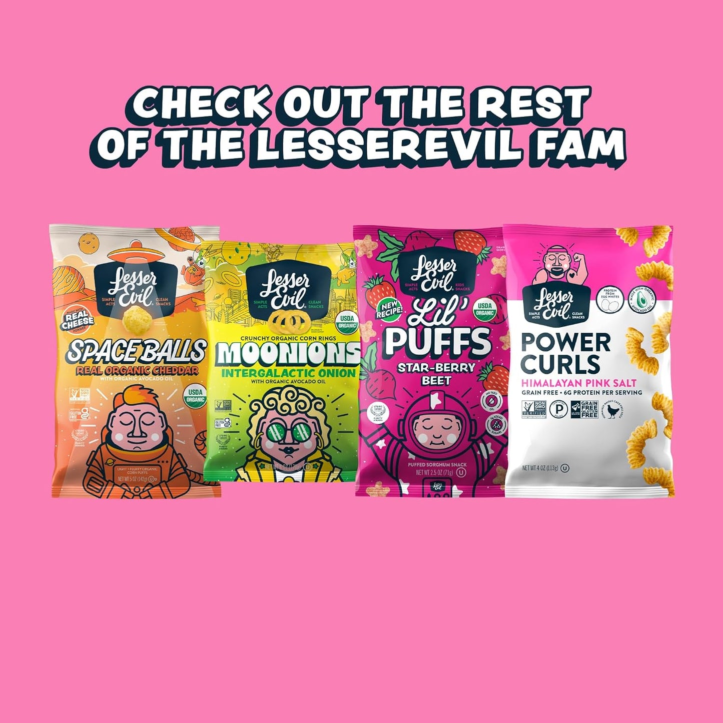 LesserEvil Himalayan Pink Salt Organic Popcorn, Premium Quality, Minimally Processed, No Vegetable Oil, 4.6 Oz, (Pack of 3)
