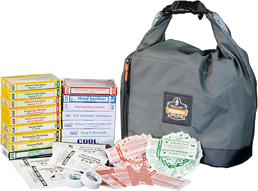 Certified Safety Mfg Class A 21 Plus - 138pc USA-Made OSHA Compliant First Aid Kit - Emergency Medical Supplies for Minor Injuries - First Aid Kits for Businesses, Homes, & More (Grey Bag)