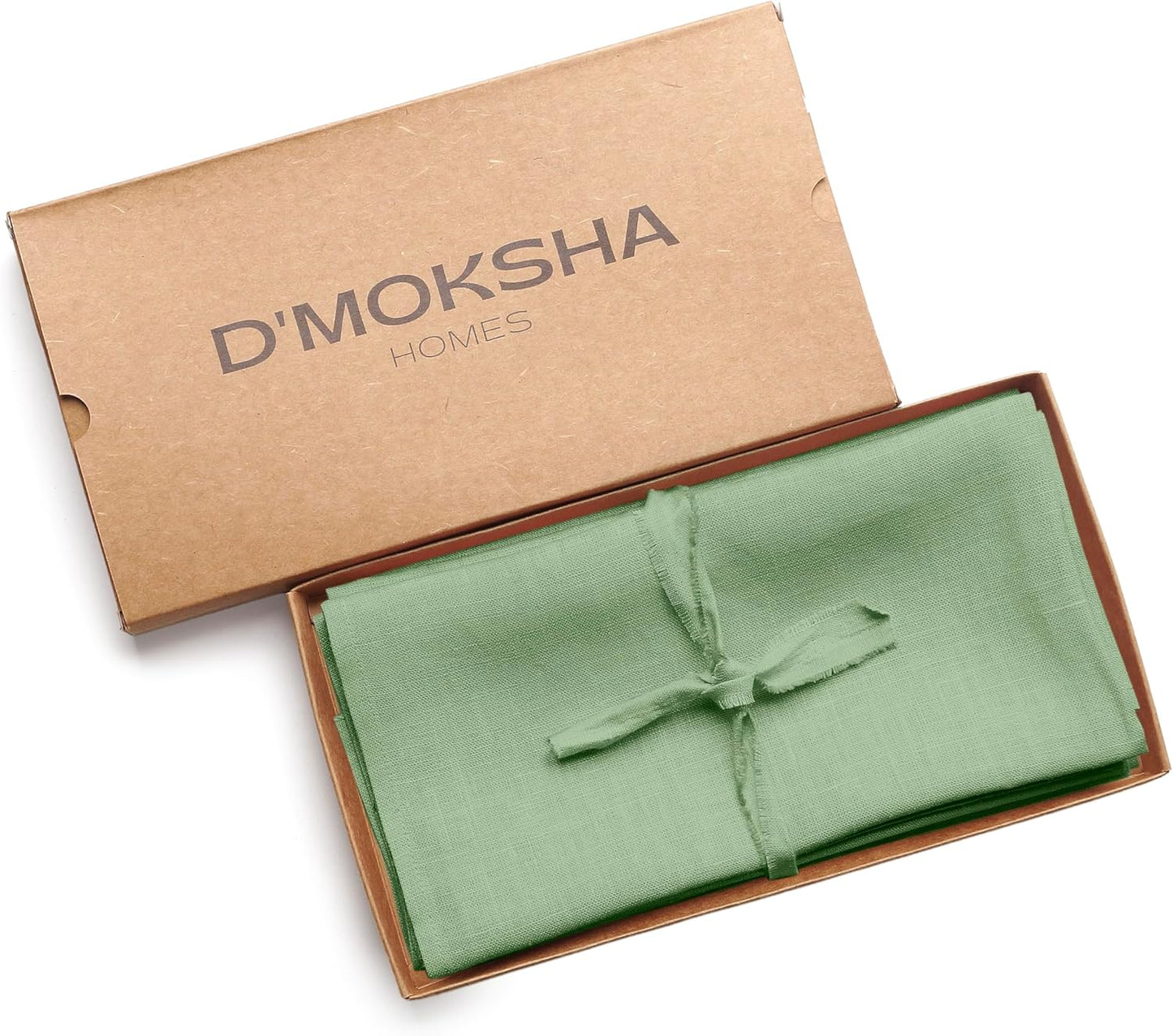 D'Moksha Homes Sage Green Linen Napkins 18 x 18 Inch - 100% Pure Linen Cloth Washable Dinner Napkins Set of 8 for Fall, Thanksgiving, Christmas, Holiday