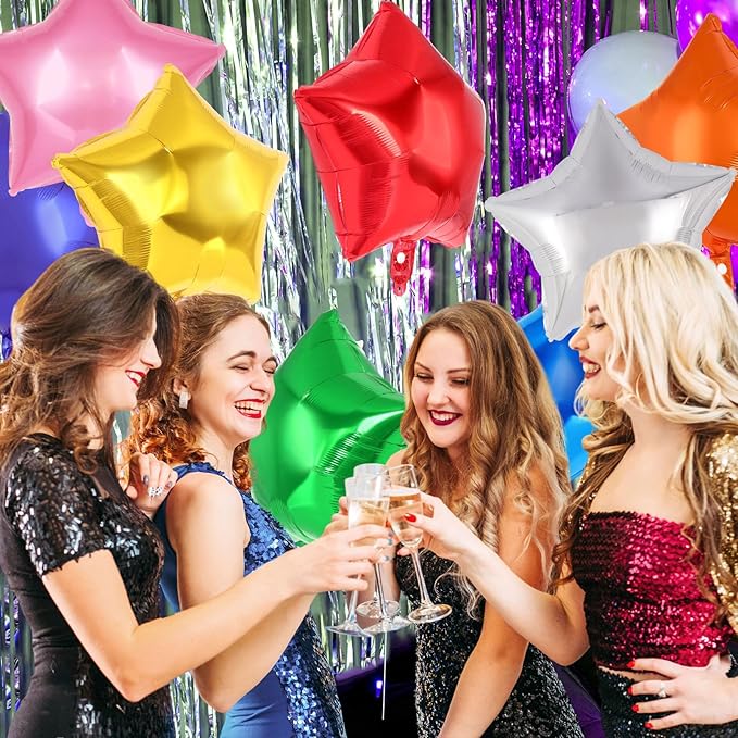 20 Pcs Star Balloons,18 Inch Mixed Color Star Foil Balloons,Stars Shaped Balloon Mylar Helium Balloon for Birthday Party Anniversary Wedding Baby Shower Decorations (Mixed Color)