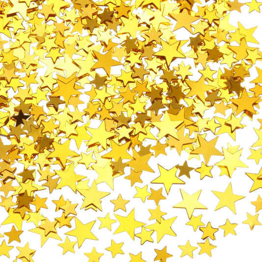 Hestya 60g Star Confetti Glitter Table Confetti Metallic Foil Stars for Christmas Party Wedding Festival Decorations(Gold,10mm and 6mm)