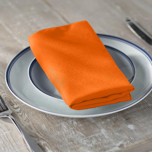 LA Linen 10-Pack Poly Poplin Napkin, Soft Cloth Napkins, Washable Reusable Napkins, Stain and Wrinkle Resistance Table Napkins for Dinner, Wedding, Parties, 17 by 17-Inch, Orange