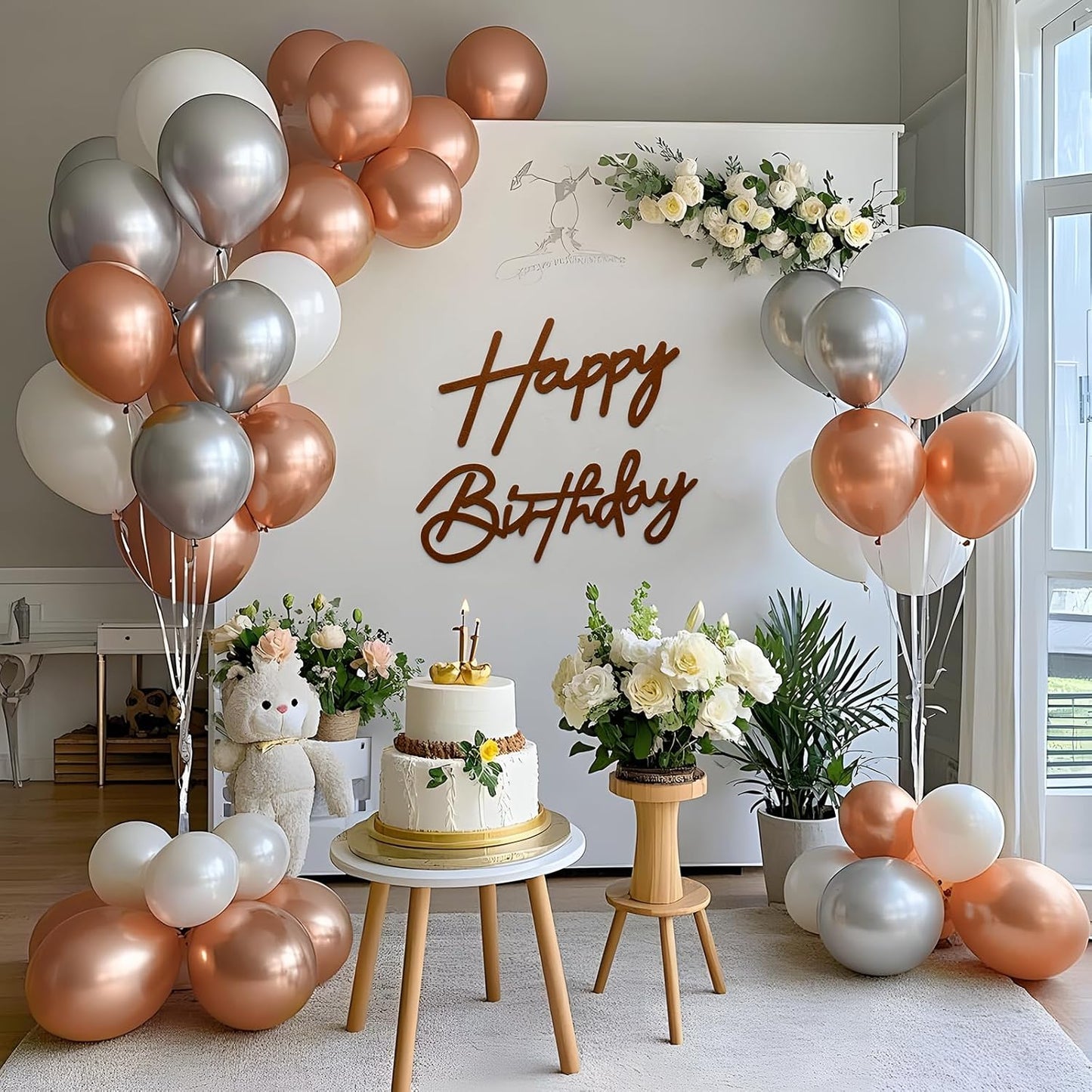 Brown Happy Birthday Sign for Birthday Arch Backdrop - Felt Happy Birthday Letters for Balloon Banner Backdrop Wall Decorations for Birthday Banner for Women, Men, Kids