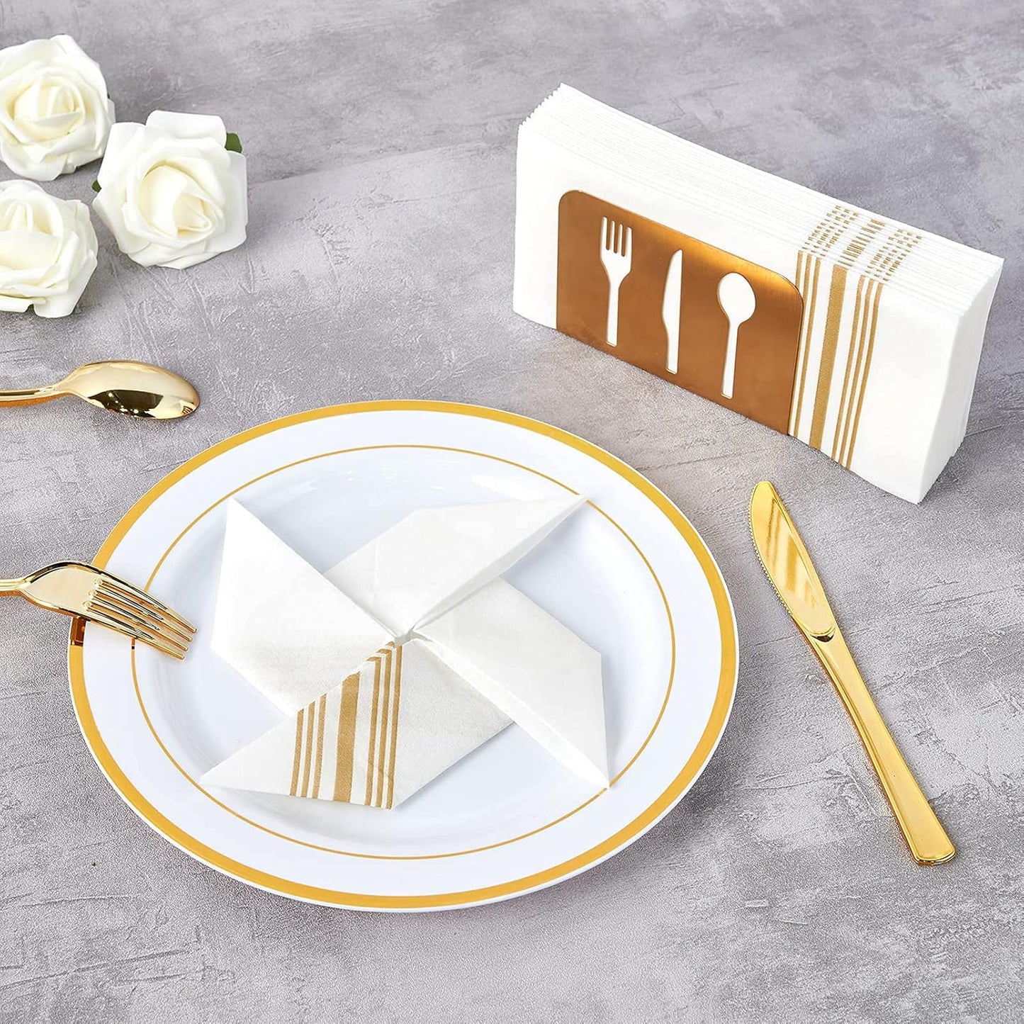 Vplus 150 PACK Guest Towels Disposable Bathroom, Decorative Bathroom Napkins, Soft, and Absorbent Disposable Paper Hand Towel for Dinners, Kitchen, Parties, Weddings, Christmas Party