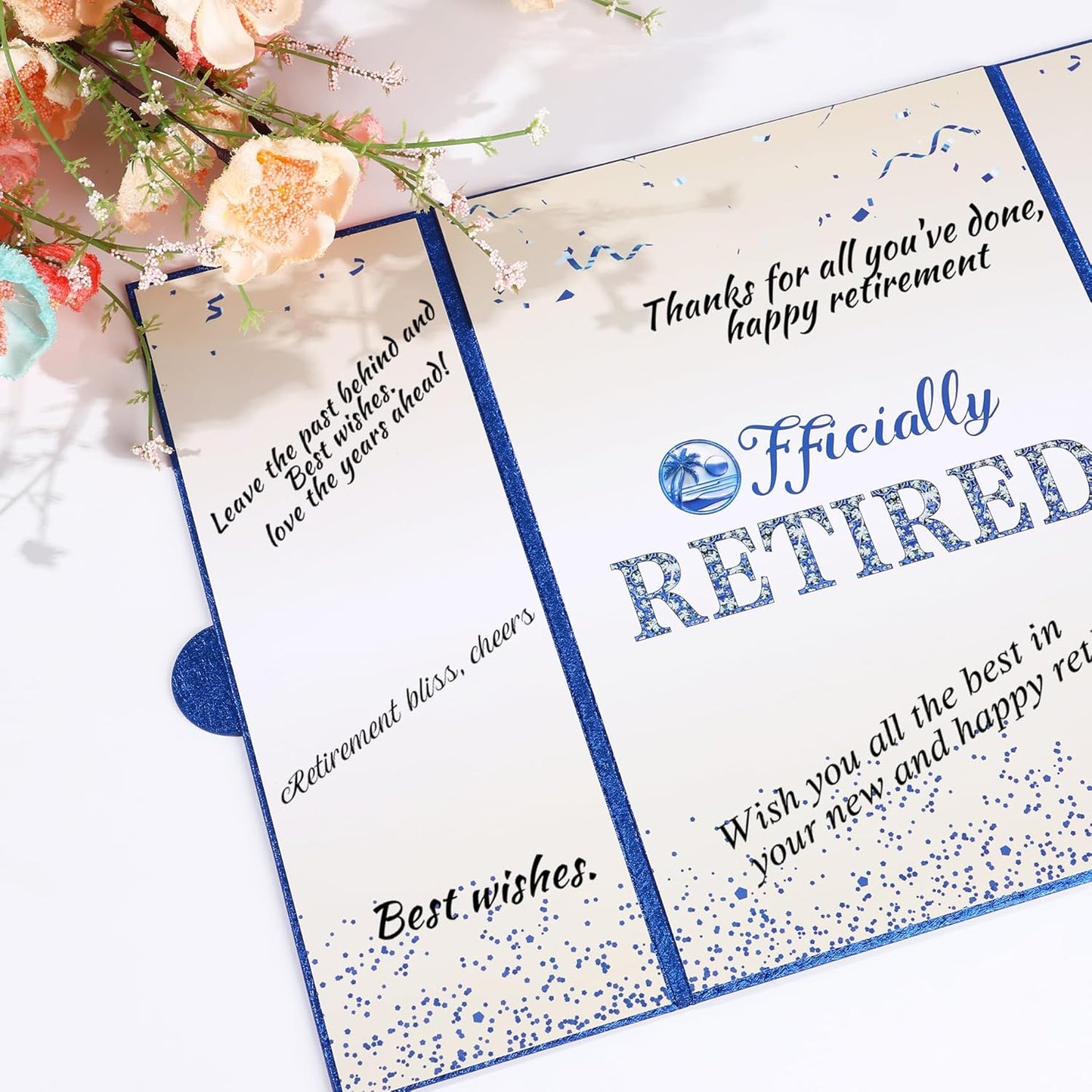 Blue Silver Retirement Party Decorations Large retirement Card Signing Guest Book Creative retirement Card for Men Women