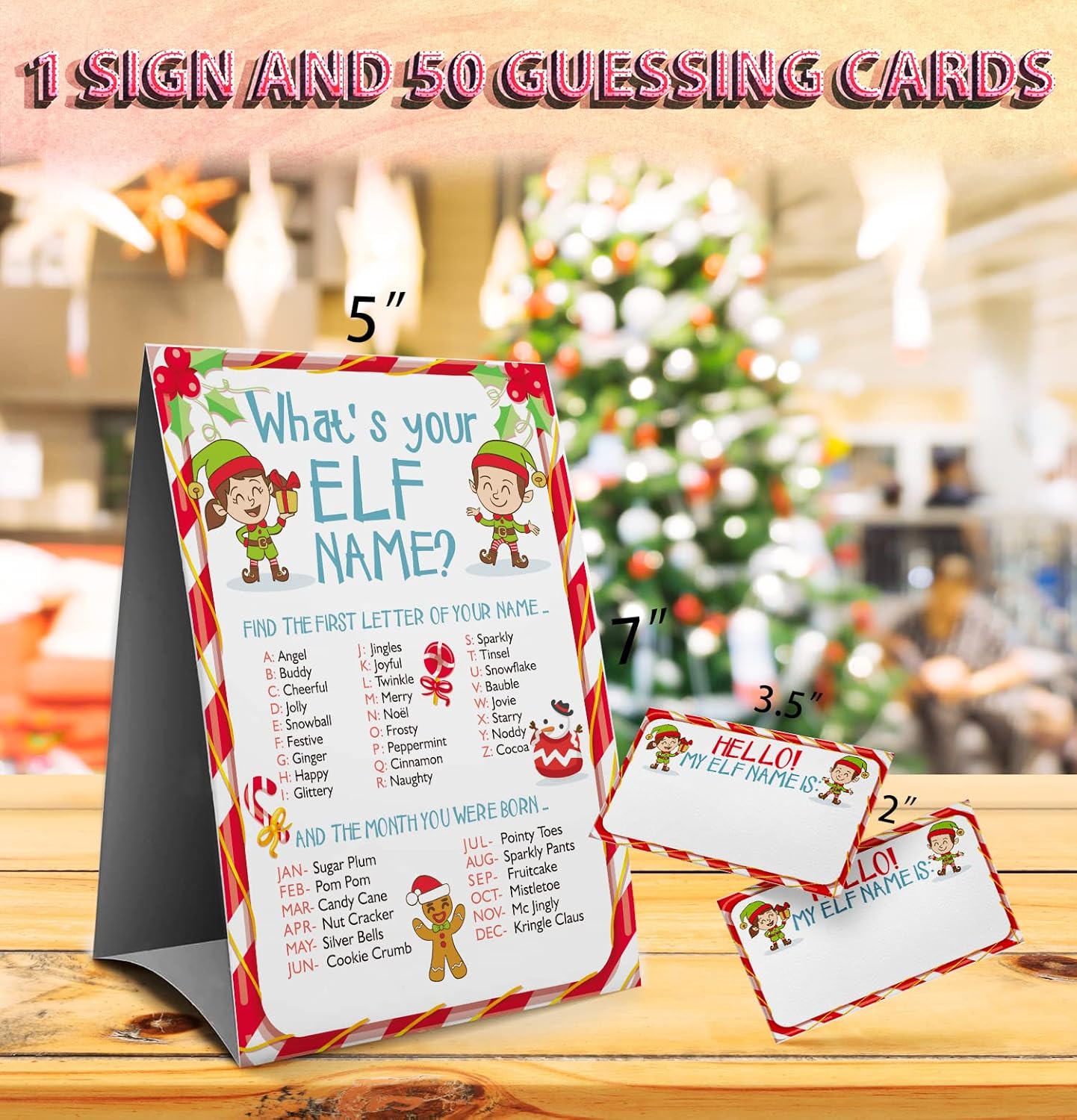 Christmas Games Sign - What's Your Elf Name Game, Christmas games for families, Christmas Party Games, Holiday games（32C）