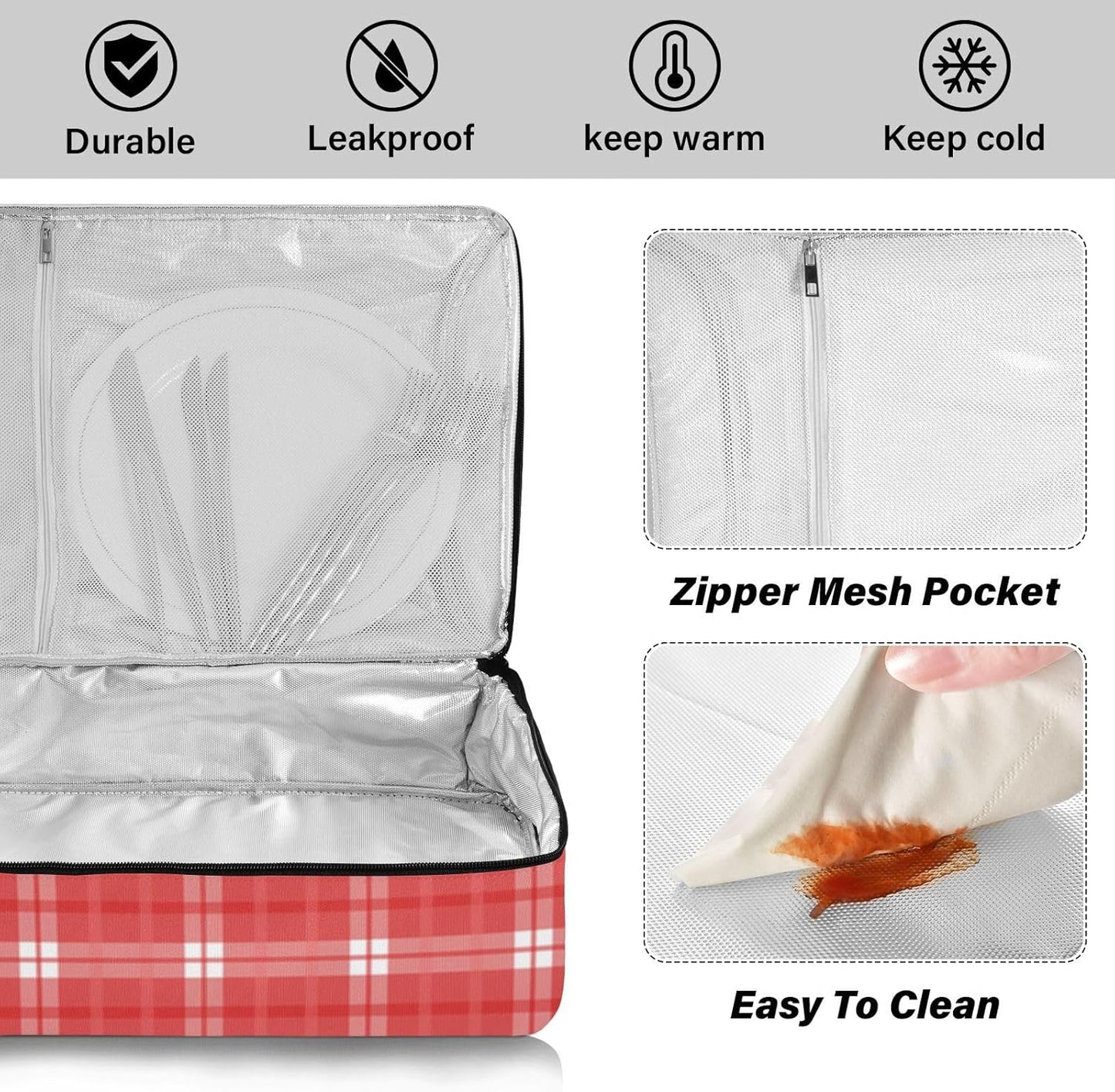 Casserole Carriers for Hot or Cold Food Reusable Casserole Dish Carrier Insulated Thermal Large Capacity Durable Perfect for Party Camping Family Gatherings Yellow Fish