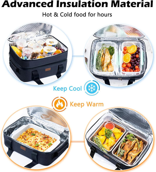 BAGSPRITE Expandable Insulated Casserole Carrier for Hot or Cold Food, Casserole Dish Carrying Case,Thermal Lasanga Lugger Tote for Pockluck, Parties, Picnic, Fits 9" x 13" Baking Dish,