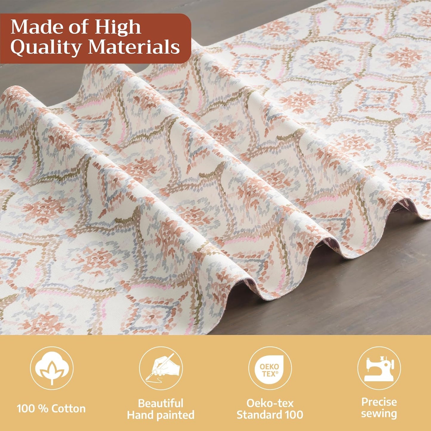 Maison d' Hermine Table Runner 100% Cotton Single Layer Table Runners 36 inches Long for Thanksgiving Christmas Decorations Home Kitchen Dining Party Wedding (Fair Isle, 14.5" x 36")