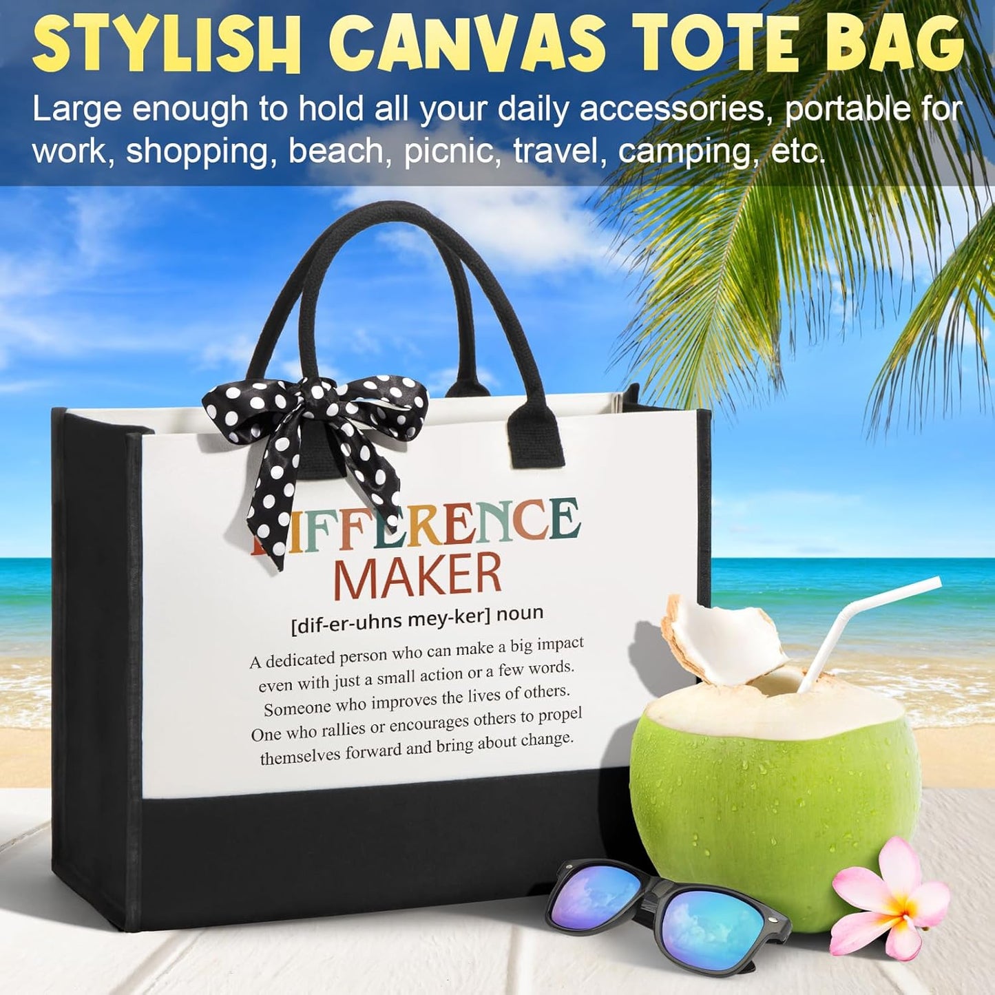 Thank You Gifts for Women, Employee Appreciation Gifts for Coworkers Office Gift, Farewell Christmas Thank You Gift Baskets for Employees Teacher Nurse Boss Day Hostess Mom Her with Canvas Tote Bag