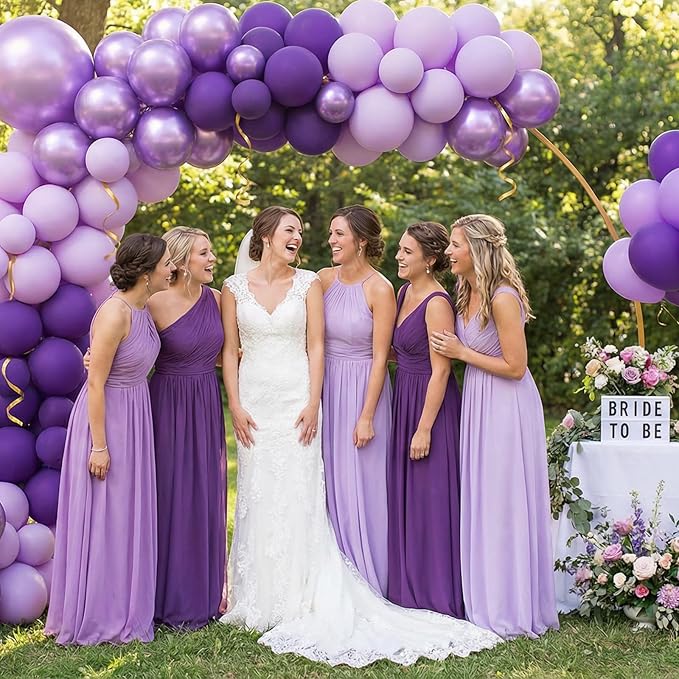 Light Purple Balloons Arch Kit,130pcs Pastel Purple Balloon Garland,18 12 10 5 Inch Dark Purple Latex Balloons for Birthday Wedding Baby Shower Purple Theme Party Decorations