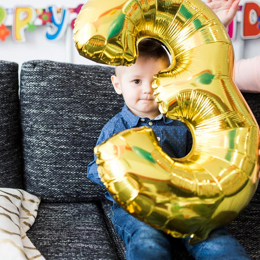 Smlpuame 40 inch Number Balloon 0-9 Gold Large Number 3 Balloons,Digital Balloons for Birthday Party Celebration Decorations Supplies, Helium Foil Number Balloons for Wedding Anniversary
