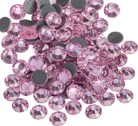 Beadsland Hotfix Rhinestones, 2880pcs Flatback Crystal Rhinestones for Crafts Clothes DIY Decorations, Light Pink, SS6, 1.9-2.1mm