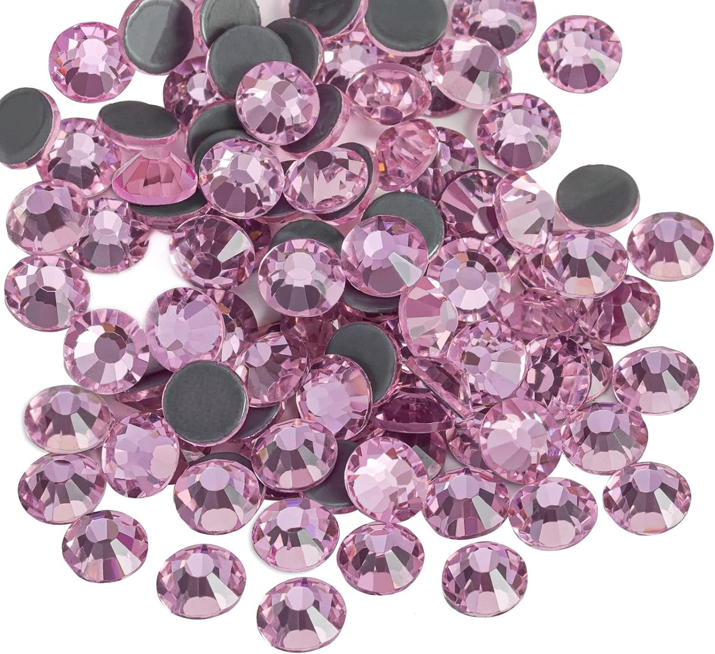 Beadsland Hotfix Rhinestones, 1440pcs Flatback Crystal Rhinestones for Crafts Clothes DIY Decorations, Light Pink, SS16, 3.8-4.0mm