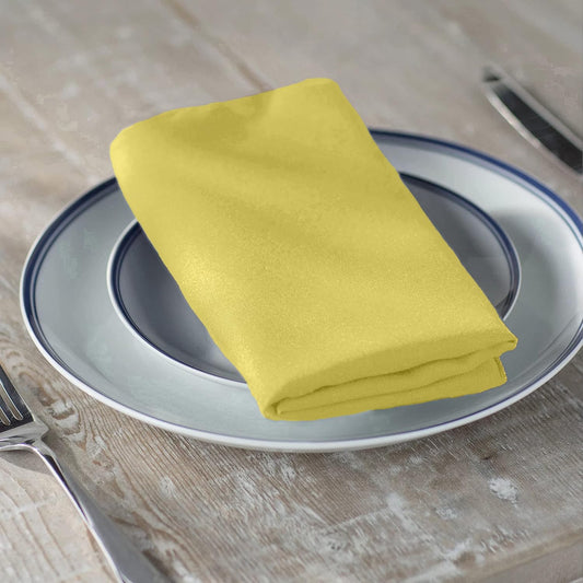 LA Linen 10-Pack Poly Poplin Napkin, Soft Cloth Napkins, Washable Reusable Napkins, Stain and Wrinkle Resistance Table Napkins for Dinner, Wedding, Parties, 17 by 17-Inch, Yellow Light