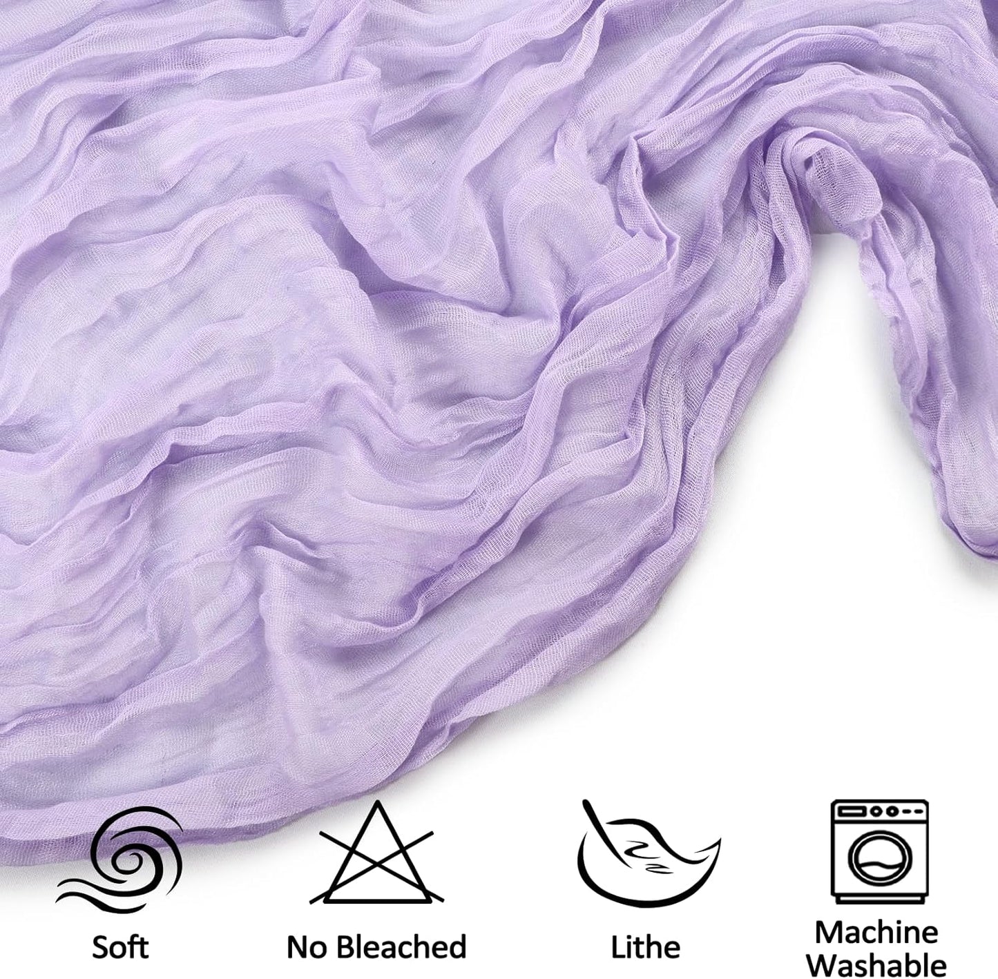 6 Pack 10FT Lavender Purple Cheesecloth Table Runner 35x120 Inch Gauze Rustic Boho Table Runner Cheese Cloth for Wedding Decor Birthday Party Bridal Baby Shower Table Centerpiece Decoration