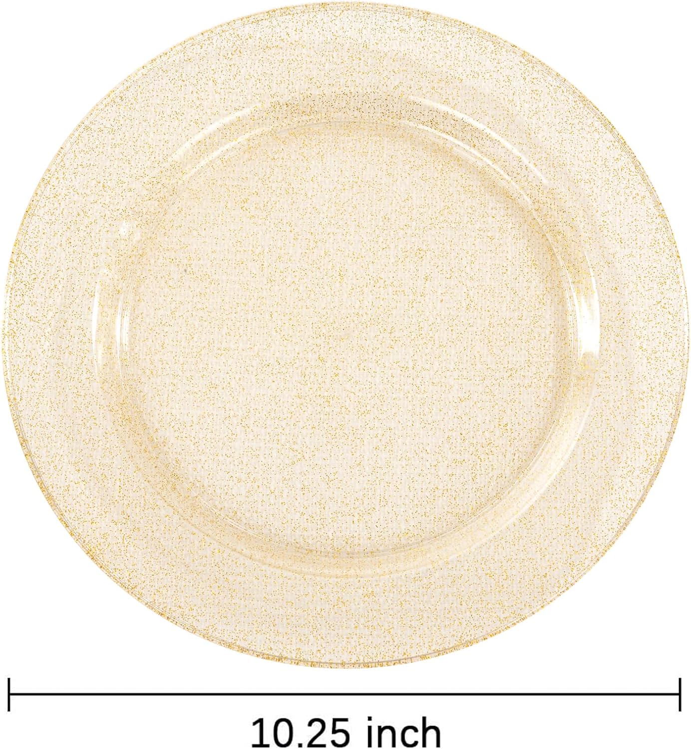 bUCLA 100PCS Gold Glitter Plastic Plates - 10.25inch Premium Plastic Glitter Disposable Dinner Plates - Ideal for Party & Thanksgiving