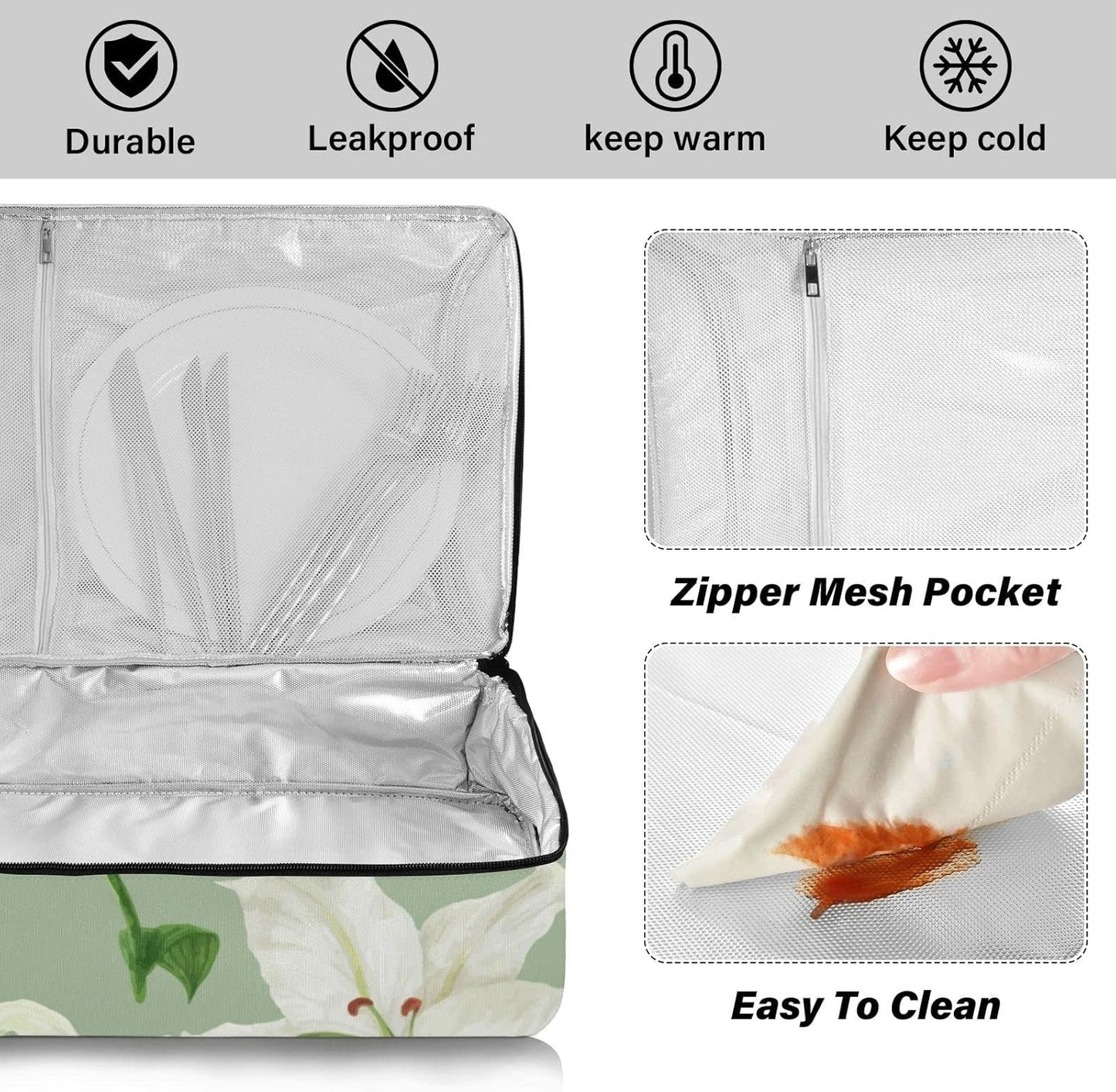 Casserole Carriers for Hot or Cold Food Reusable Casserole Dish Carrier Insulated Thermal Large Capacity Durable Perfect for Party Camping Family Gatherings Yellow Fish