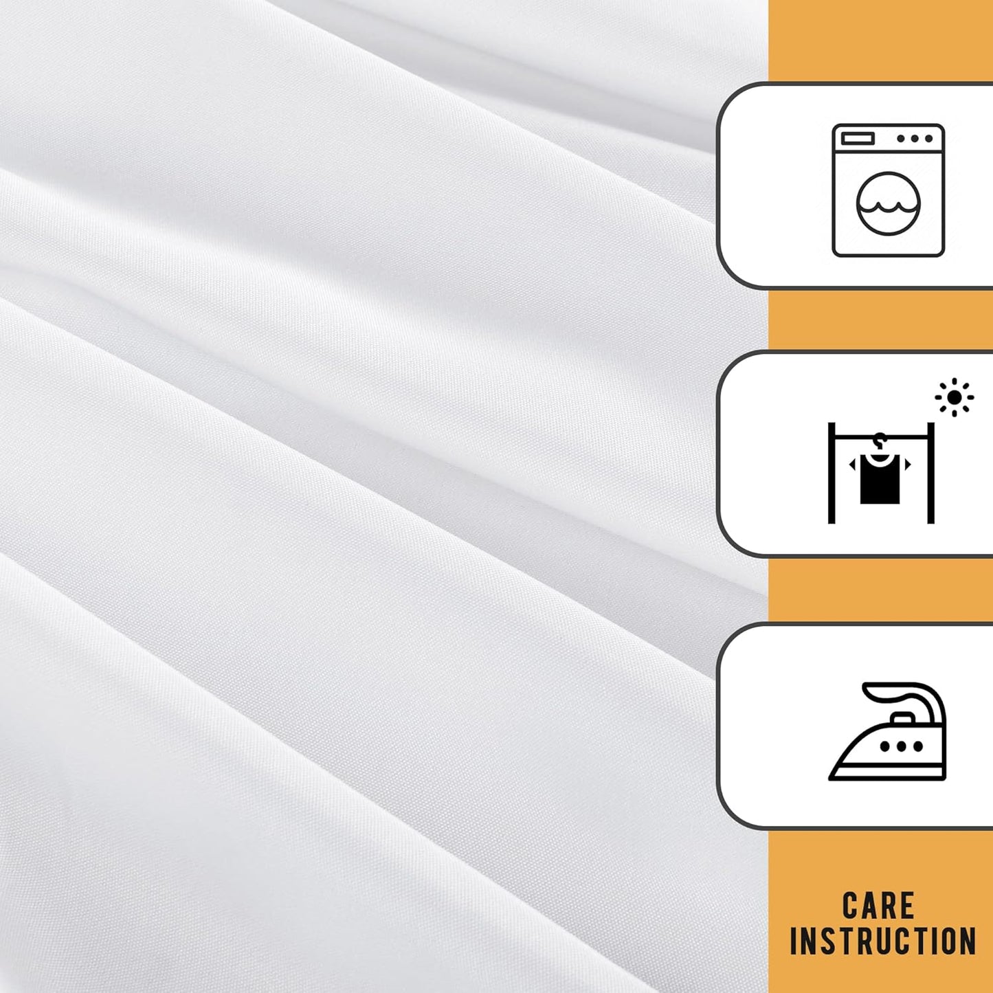 Obstal 2 Pack Table Clothes for 4 Foot Rectangle Tables - Water Resistant Washable Fabric Polyester Rectangle Table Cover Protector for Wedding, Banquet and Trade Shows, 48L x 24W Inches, White