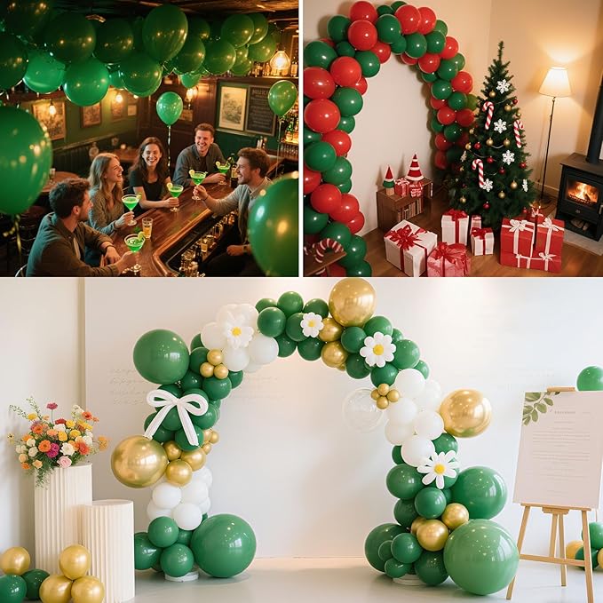 Green BalloonsLarge 10Pcs 36 Inch Giant Green Ballons Big Round Latex Balloons for Birthday, Wedding, Baby Shower, Christmas, St. Patrick's Day, Jungle Theme Party Decorations