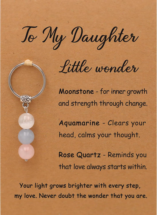 PRCOLUX Natural Healing Crystal Keychain Gifts for Women, Best Friend, Mom, Aunt, Wife Birthday Christmas Graduation Gifts