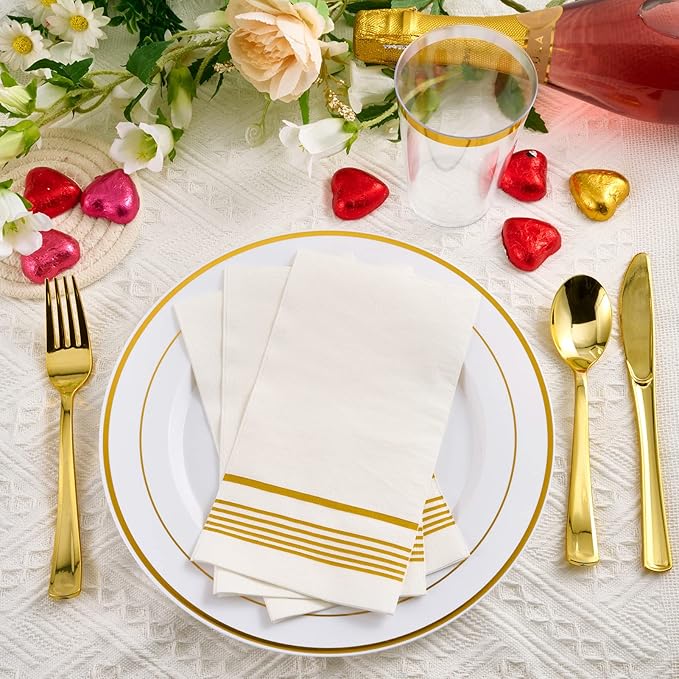 200 Pack Paper Napkins Guest Towels Disposable Premium Quality 3-ply Dinner Napkins Disposable Soft, Absorbent, Party Napkins Wedding for Kitchen, Parties, Dinners or Events