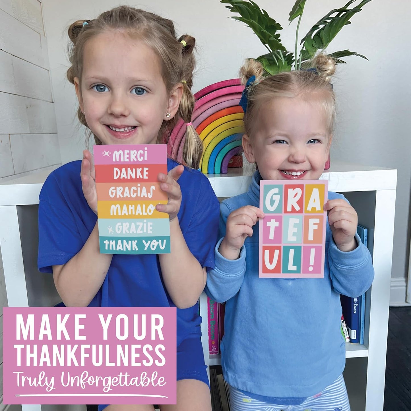 Hadley Designs Bulk Thank You Cards with Envelopes - 54 Kids Thank You Cards For Teachers, Cute Thanks Blank Cards and Envelopes, Fun Appreciation Note Card for Birthday, Baby Shower & Small Business