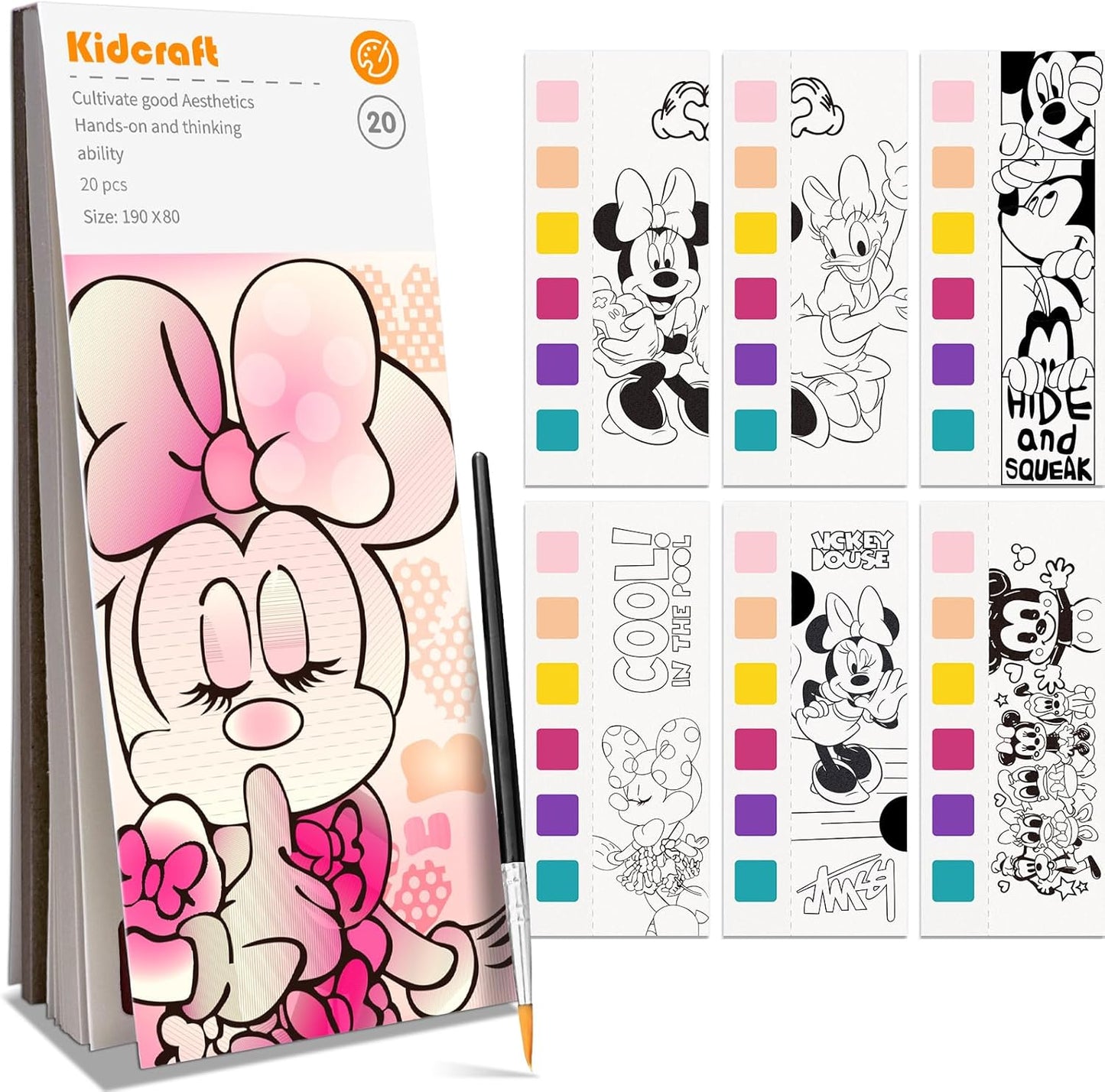 Paint with Water Coloring Books for Kids, Pocket Mess Free Watercolor Painting Kit, Water Color Paint Set Arts and Crafts Gift for Girls Ages 4 5 6 7 8+, Travel Activity Toy - Cartoon