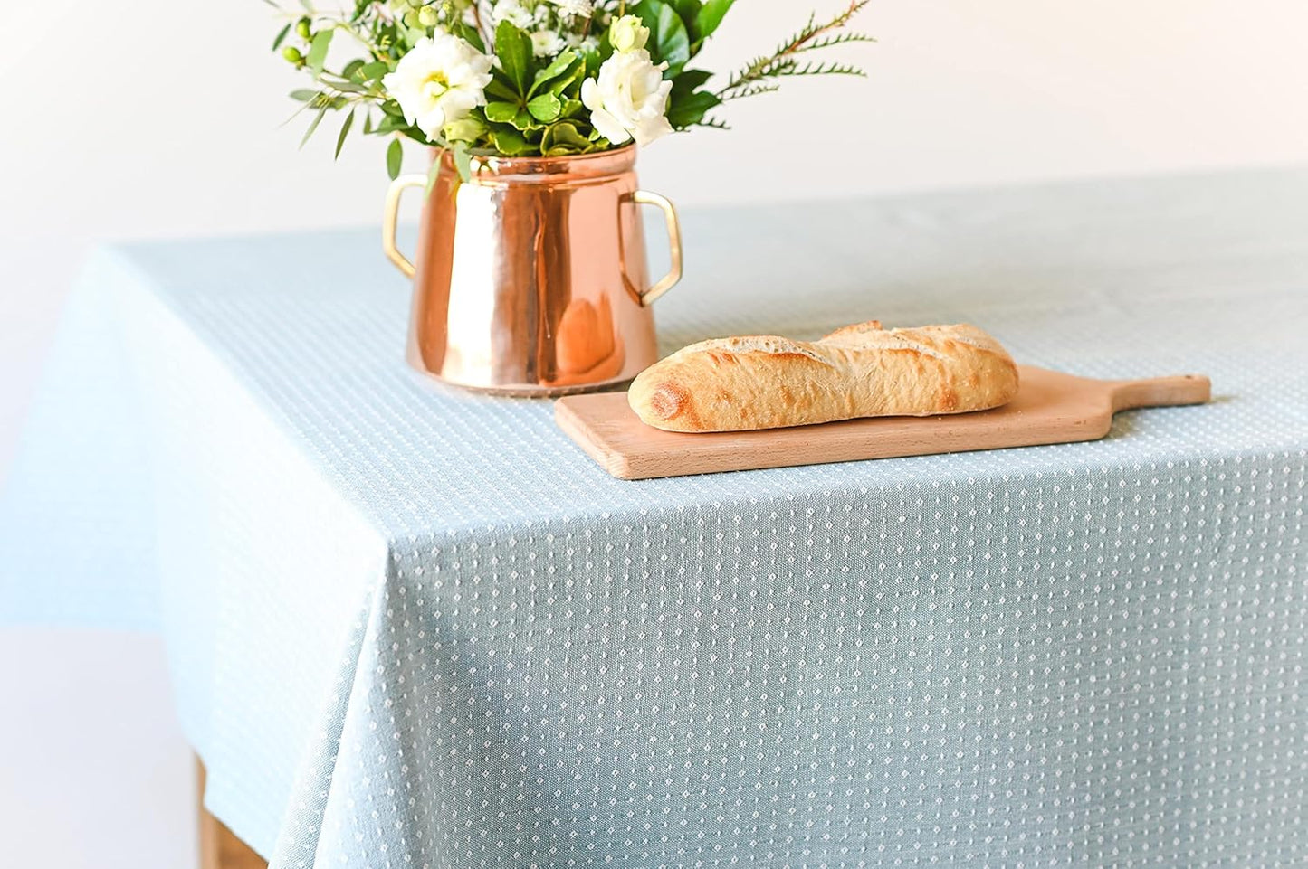 60x90 in Cotton Tablecloth – Large Rectangular Dining Table Cover for Kitchen, Weddings, Parties, Indoor or Outdoor Picnic and Everyday Décor – Blue