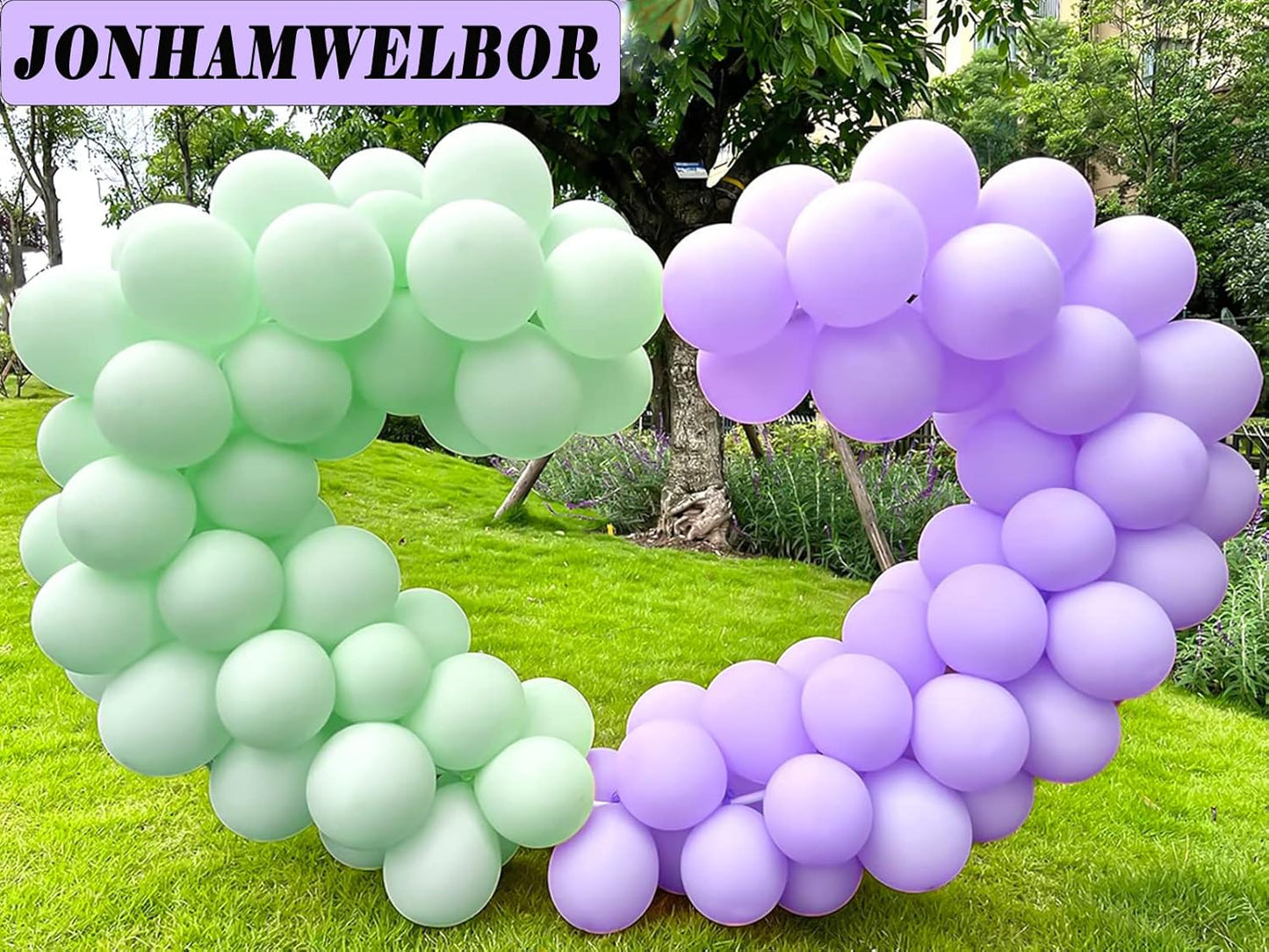 Jonhamwelbor Light Purple Matte Balloons (100 pcs 12 inch) Pastel Purple Macaron Lilac Latex Balloons for Baby Shower Girl Birthday Wedding Party
