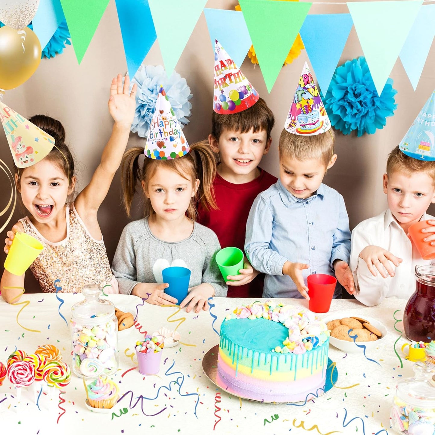 CANREVEL Party Hats for Kids and Adults, Party Supply for Party Decorations, Party Headwear for Birthday Celebration
