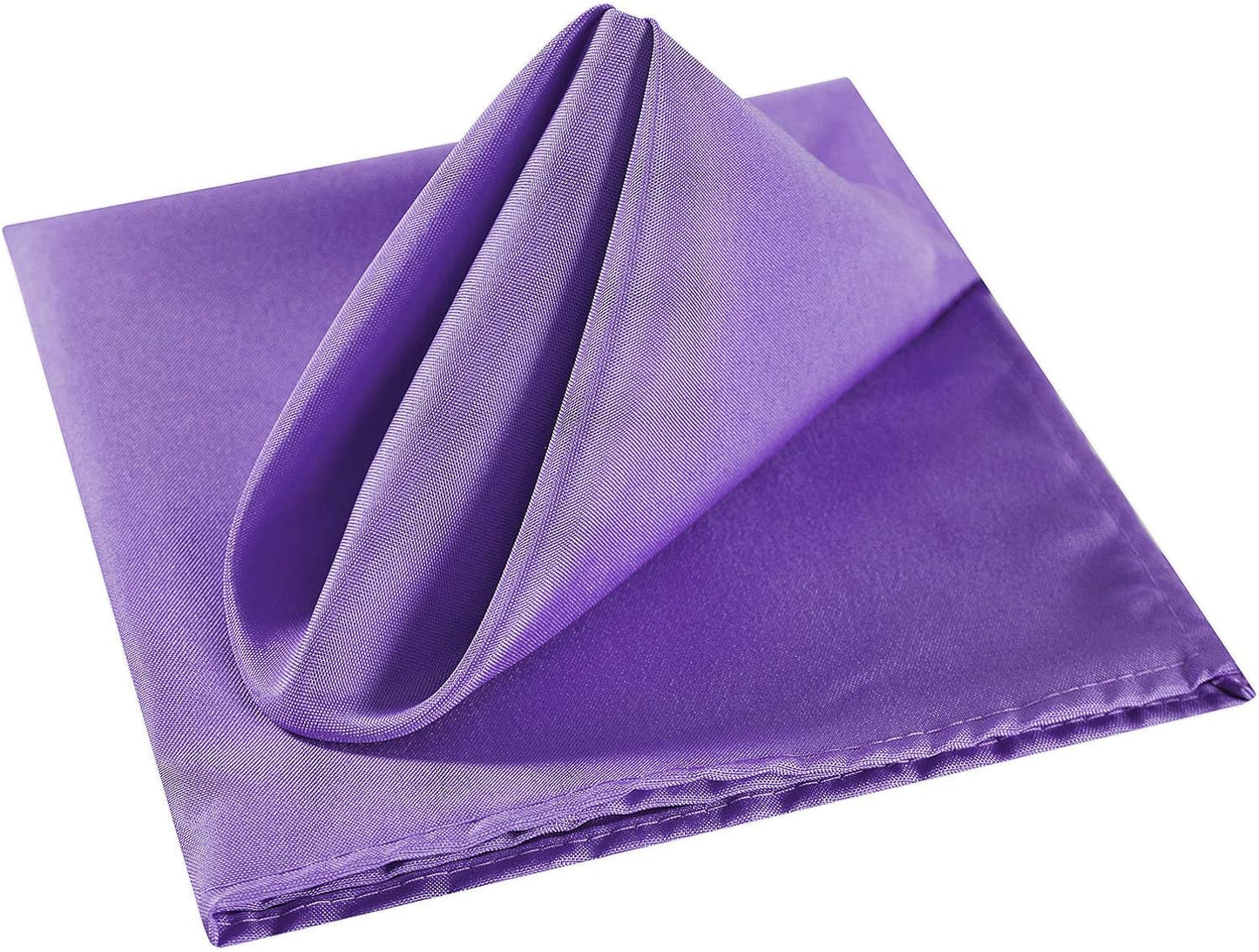 Cloth Napkins 20x20 inch Washable Polyester Dinner Napkins Soft Table Napkins for Wedding Party Dining Banquet(Purple,50PCS)