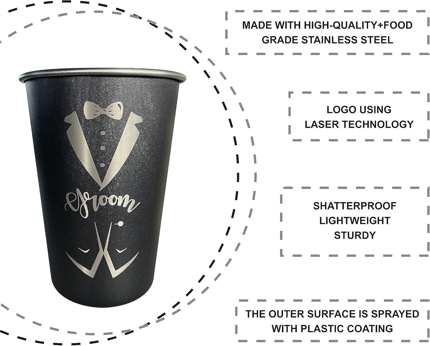 TEAM GROOM Groomsmen Gifts Cups 8 pcs Bachelor Party Favors Groomsmen Tumblers（Groom s Crew）