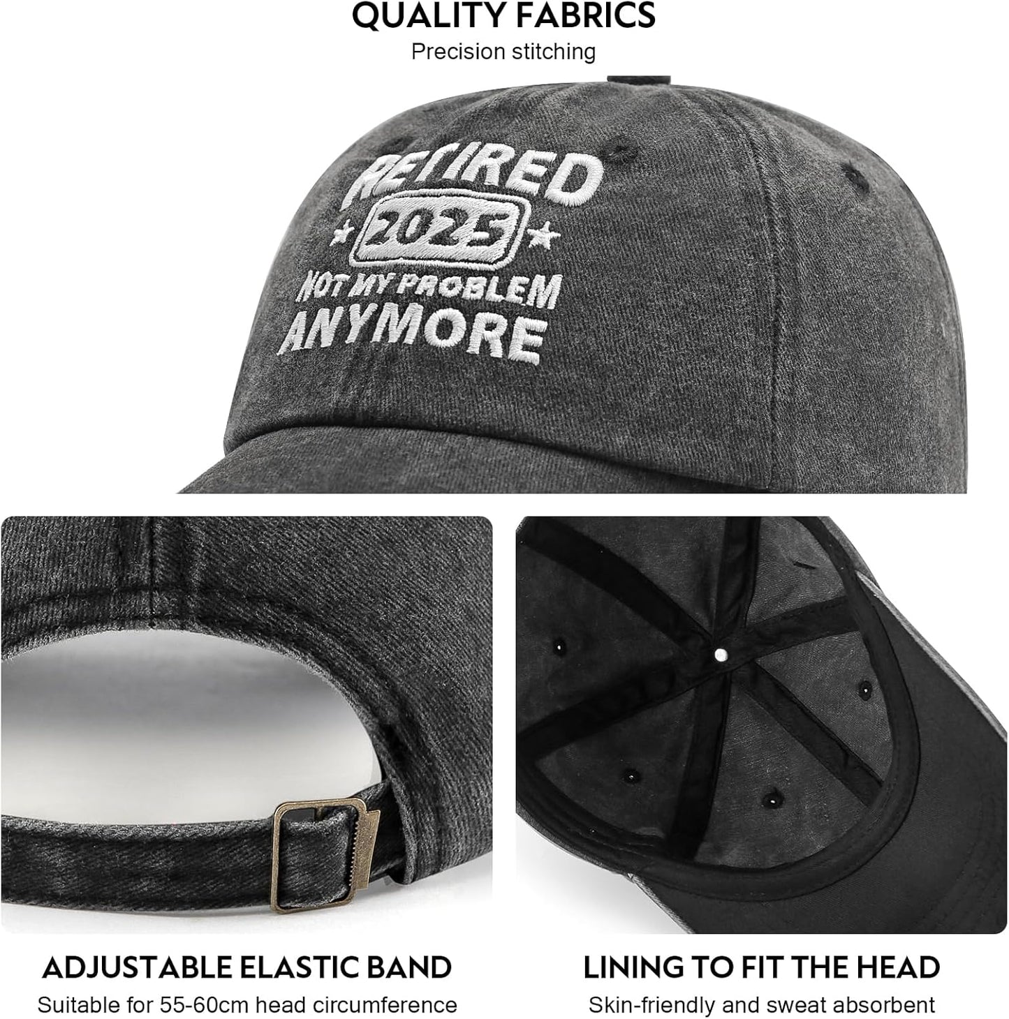 Retirement Gifts for Woman Men, Retirement Hats 2025, Cool Retired Gift - Adjustable Embroidery Baseball Cap