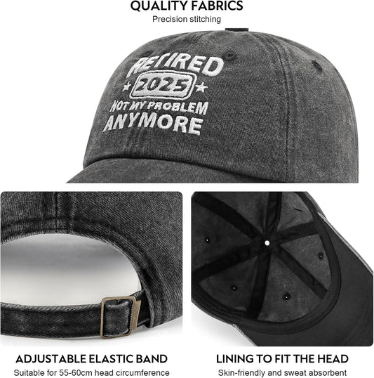 Retirement Gifts for Woman Men, Retirement Hats 2025, Cool Retired Gift - Adjustable Embroidery Baseball Cap