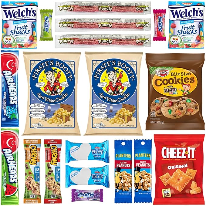 Hangry Kit Birthday Snack Box - (20 CT) Happy Birthday Basket Care Package - Contains Birthday Snacks, Cookies, Chips, Candy. Party Variety Box. (Funny 1)
