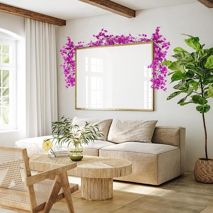 Artificial Garlands Leaf Garland Artificial Ivy Vines Fausse Plante Decorative Room Decor Vines Green Vines ivy Garland for Decor for Wall House Room Patio Indoor Outdoor Home Dorm Decor(Pure Fuchsia)