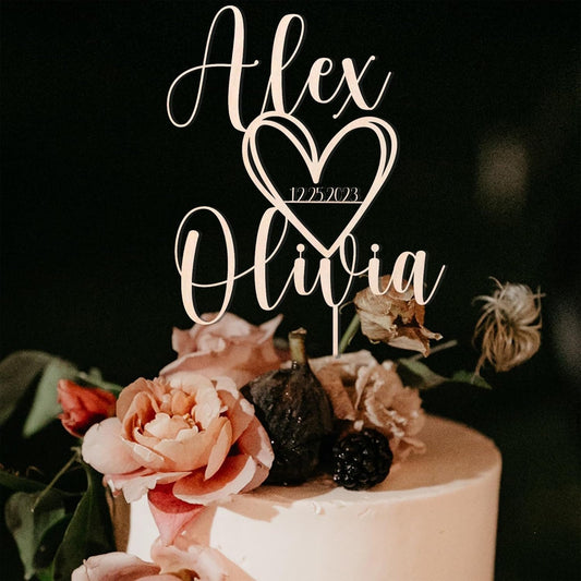 Wedding Cake Toppers, Wedding Cake Toppers Bride and Groom, Custom Cake Topper, Customize Your Own Anniversary Mr and Mrs Cake Topper (Design 5)
